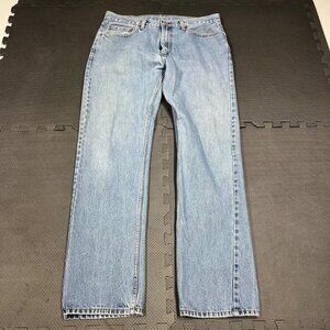 Levis 505 Mens Straight Fit Jeans Medium Wash Size 36x34 100% Cotton Denim Made